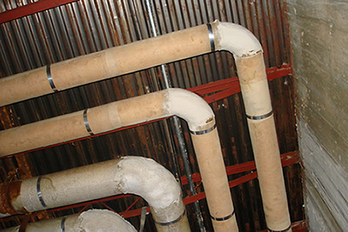 Asbestos on pipes